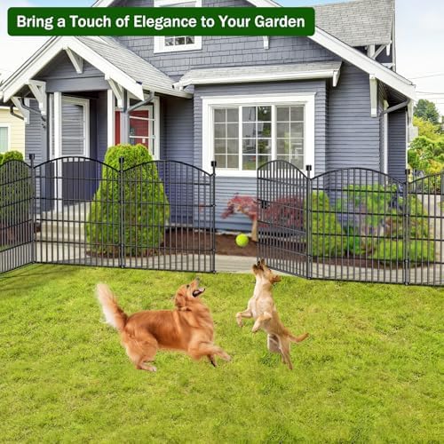10 Panel No Dig Decorative Garden Fence with Gate 40"H x 23.6'L Dog ...