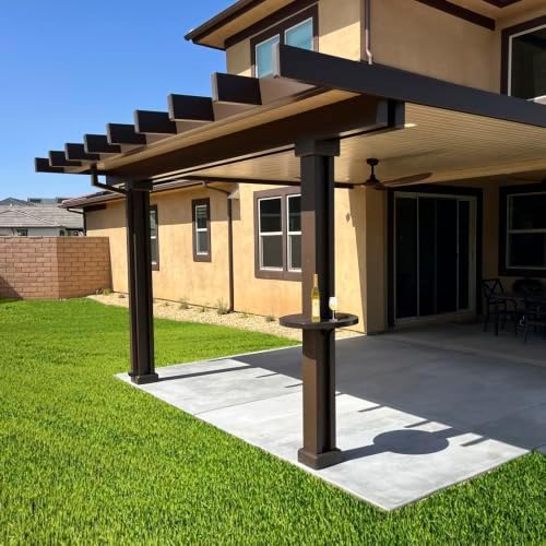 ALUMATABLE™ Aluminum Patio Cover Post Table (Adobe)