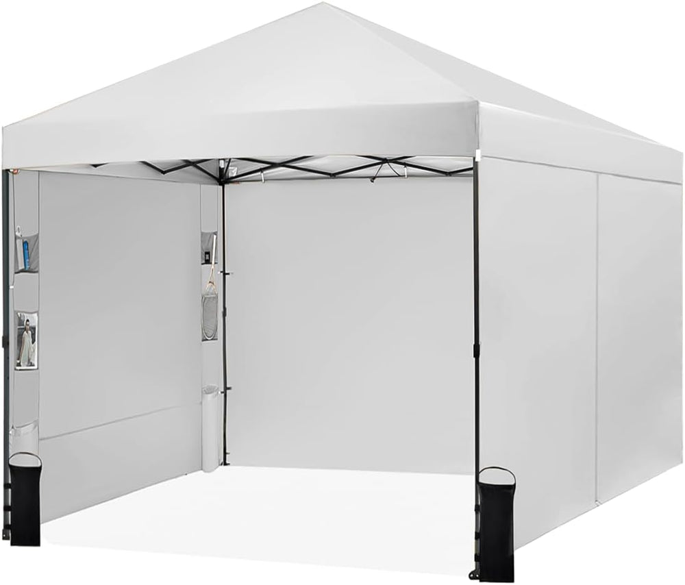 Tunbne 10X10 Pop Up Canopy Tent with 4 Sidewalls, Outdoor, One Push Setup