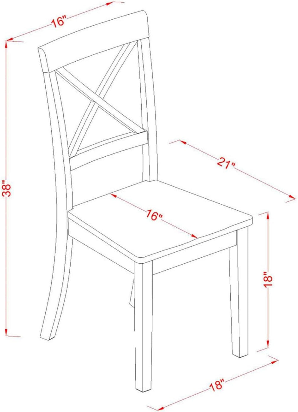 East West Furniture DLBO5-BLK-W 5 Piece Dinette Set for 4 Includes a Round Di...