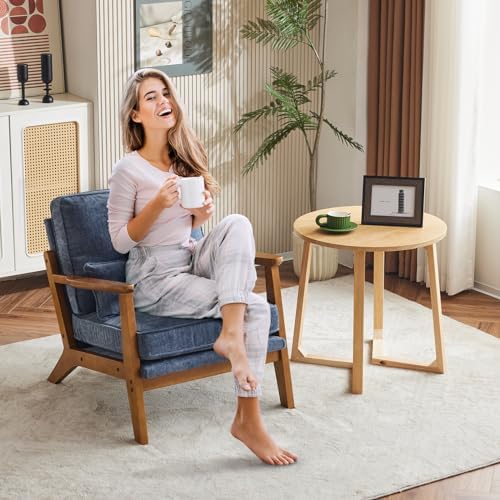 Karl home Mid-Century Lounge Accent Chair, Dusty-Blue