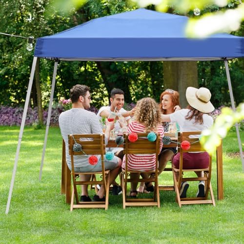 10x10FT Slant Leg Pop Up Canopy Tent, Portable Outdoor Shelter