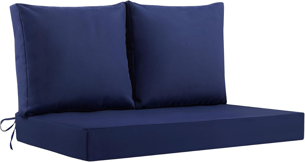 Outdoor Loveseat Cushions, 46×26×4 Inch, Waterproof, Navy Blue