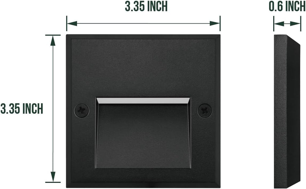 GKOLED 6-Pack Slim Square Low Voltage Deck Post Lights, Outdoor Step Lights, ...