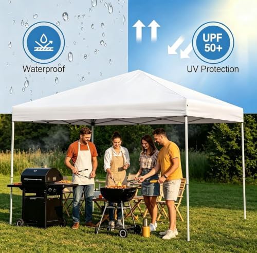 ZENY 10x10 Pop Up Canopy Tent Easy Set-up Outdoor Patio Canopy Adjustable Str...