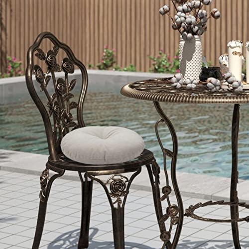 Bistro Chair Cushions 15 inch,Set of 2,Tufted Round Chair Cushions with Ties,...