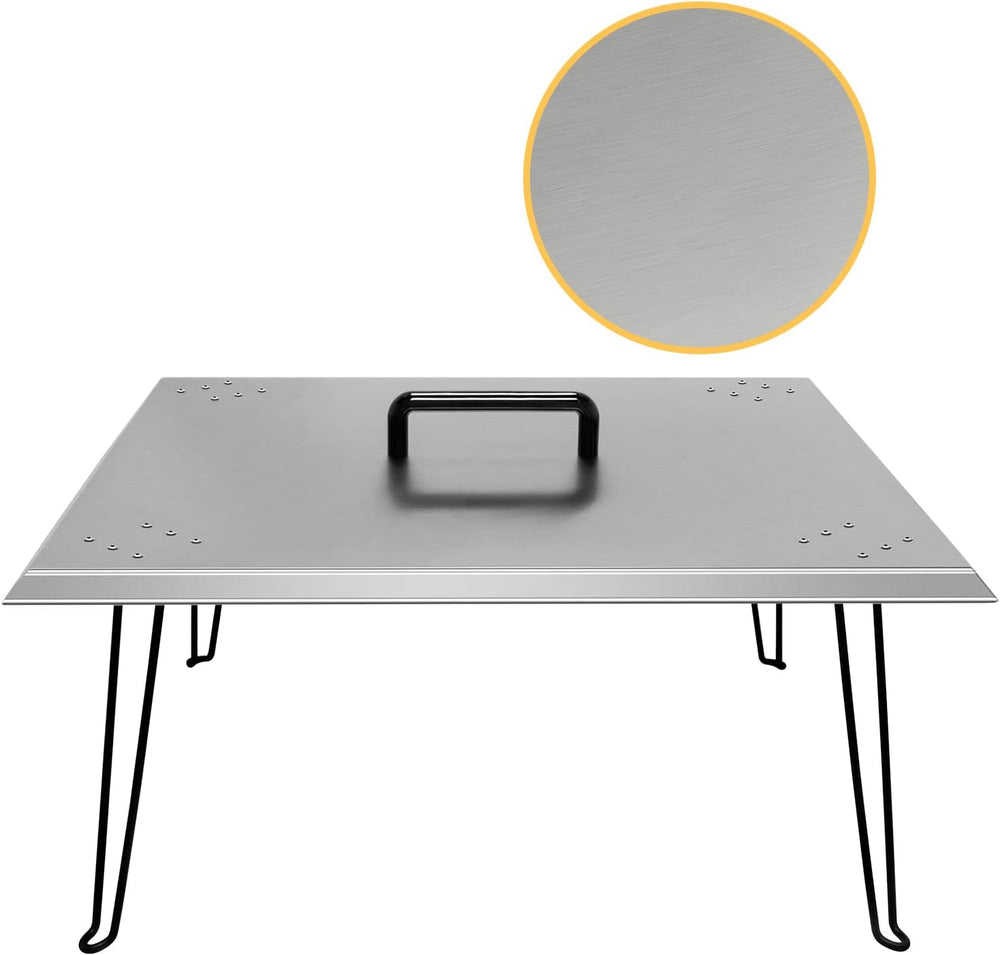 Heat Deflector 24x24x13 Inch, Stainless Steel Fire Pit Cover 1.5mm Thick, Squ...