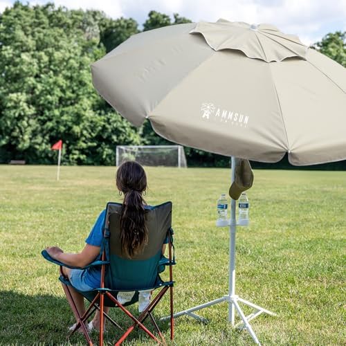 AMMSUN Shade Umbrella, Premium Portable Umbrella with Stand, 6.5ft Lightweigh...