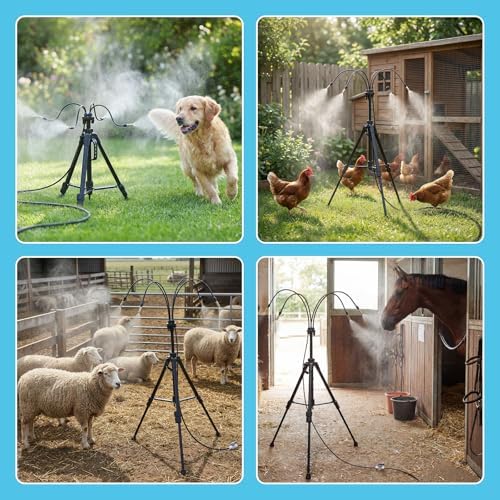HOMENOTE Standing Misters for Outside Patio, 4.8FT Adjustable Height