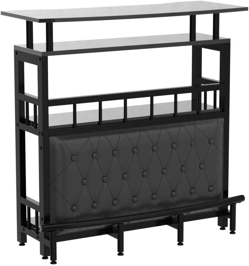 Tribesigns Home Bar Unit for Liquor, 44-Inch Bar Height Table with Storage, B...