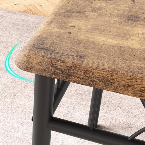 Dining Table Set for 2, Kitchen Table with 2 Upholstered Chairs, Wood 3-Piece...