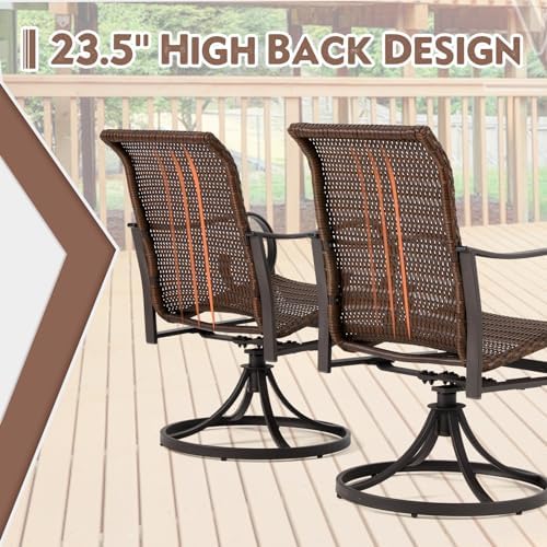 EROMMY Patio Swivel Chairs Set of 2, Heavy Duty Outdoor Dining Chair with 23....