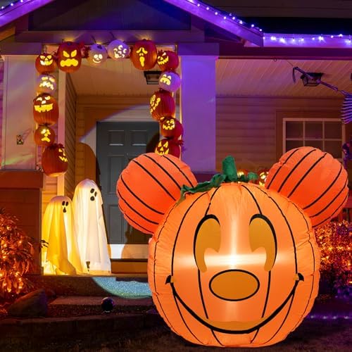 Mouse Theme Inflatable Pumpkin Cute Halloween Blow Up Yard Decorations for Pa...