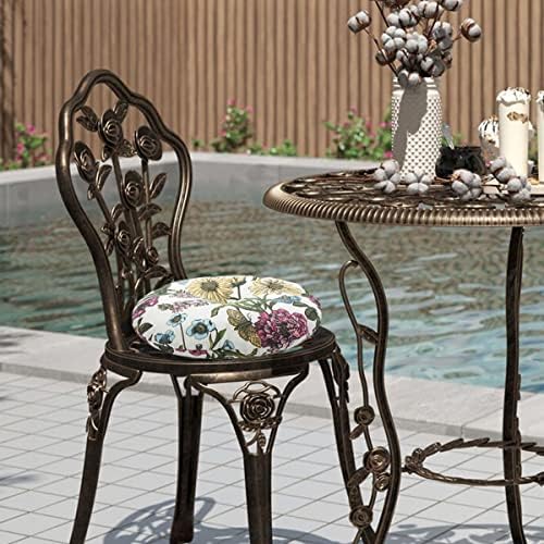 Bistro Chair Cushions 15 inch,Set of 2,Tufted Round Chair Cushions with Ties,...