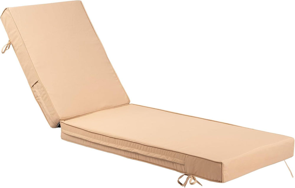 Outdoor Chaise Lounge Cushion, 4 Inch Thick Waterproof Fade Resistant Patio F...