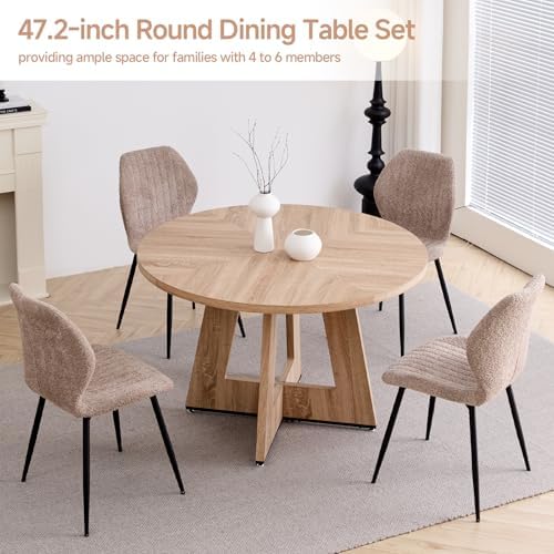 Round Dining Table Set for 4, Kitchen Table and Chairs