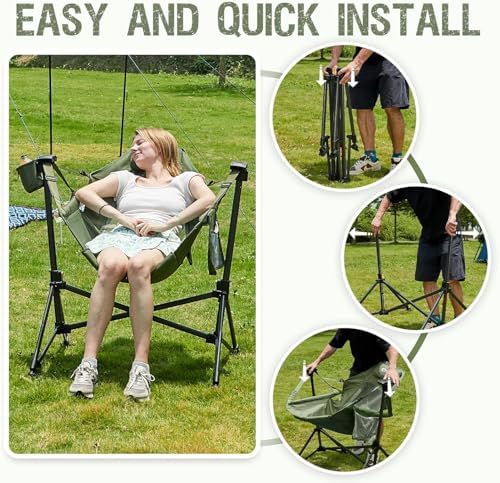 Portal Hammock Camping Chair, Portable Outdoor Swinging Chairs, Rocking Chair...