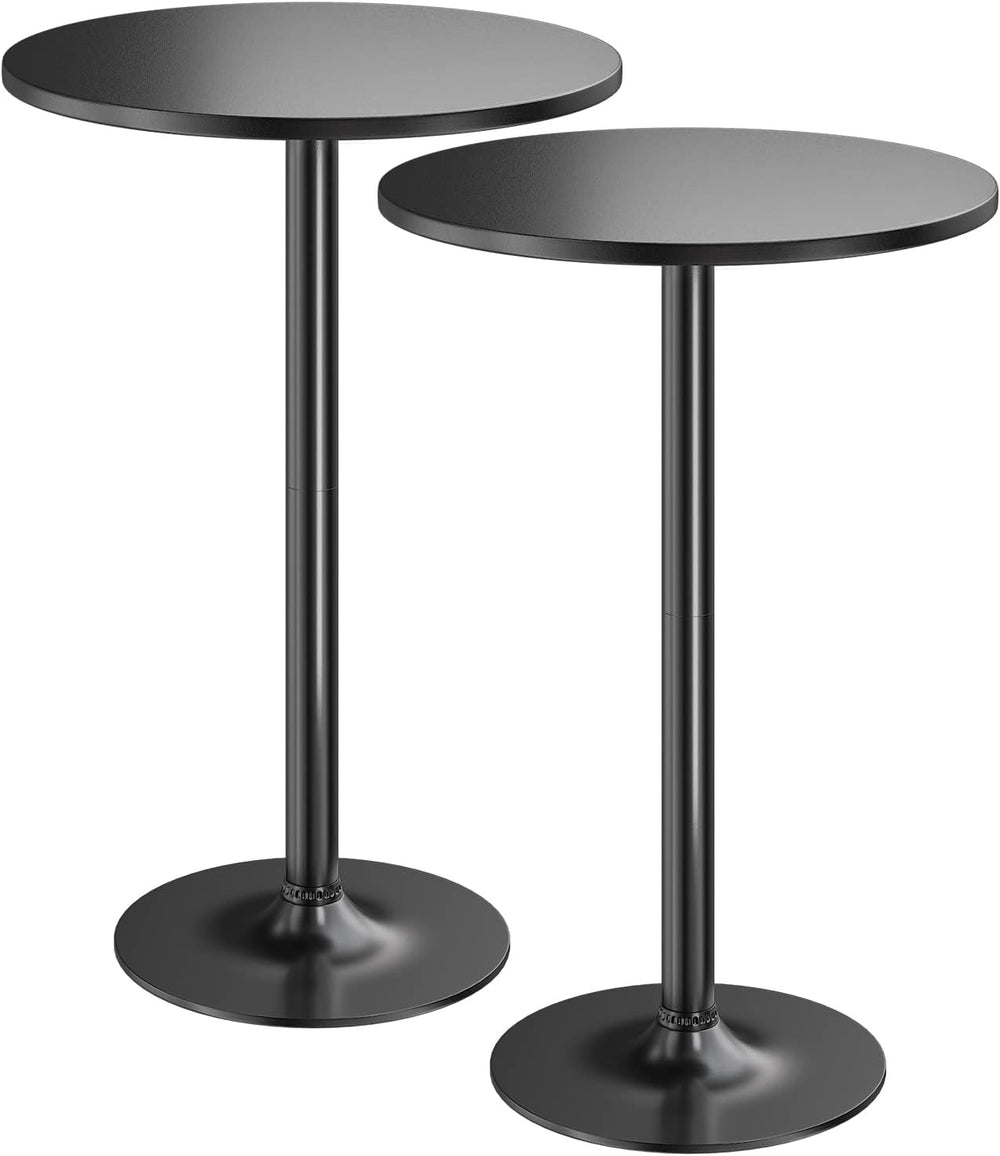 Furmax Bistro Pub Table 2 Pack Round Bar Height Cocktail Table Metal Base MDF...
