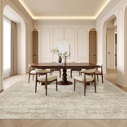 8x10 Area Rugs for Living Room,Large Washable Rug,Beige