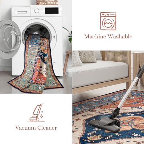 Lahome Area Rugs 9x12 Living Room - Boho Non-Slip Washable Rug Ultra-Thin Sta...