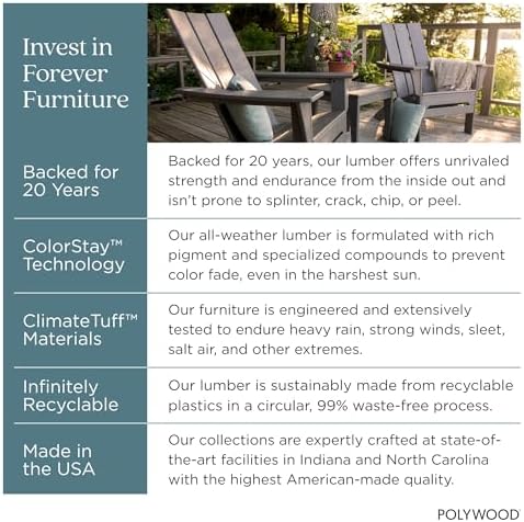 POLYWOOD Contemporary Modern Oversized Adirondack Chair in Teak