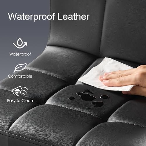 Bar Stools Set of 2, Thickened Seat Cushion Square Swivel Bar Stools with Bac...