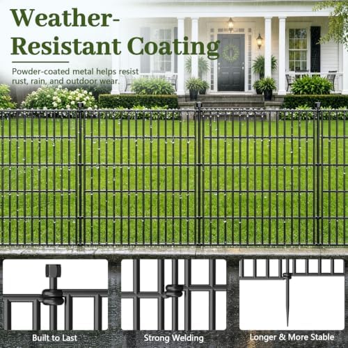 No Dig Garden Fence Outdoor for Yard, 32in (H) x 11.8ft(L)