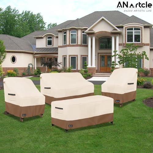 ANartcle Patio Adirondack Chair Cover 2 Pack,600D Waterproof Heavy Duty Outdo...