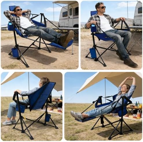 Suteck Hammock Camping Chair with Footrest,500LBS Oversized Swinging Chairs