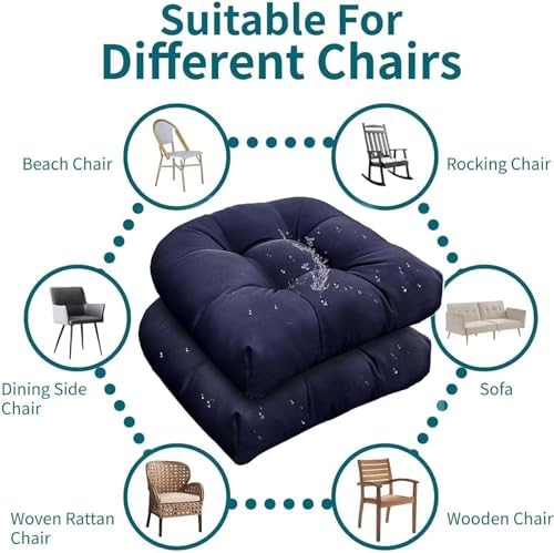 Teal Outdoor Wicker Seat Cushion for Patio Furniture
