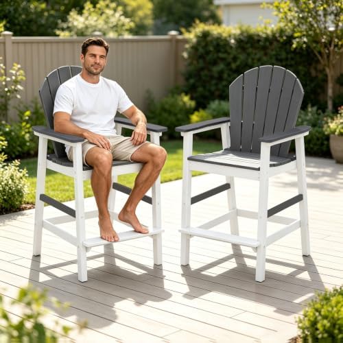 OTSUN Tall Adirondack Chairs, Bar Height Outdoor Chairs