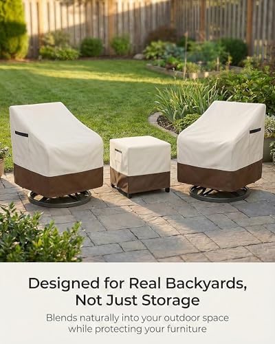 3-Piece Patio Bistro Furniture Cover Set, Heavy-Duty 600D Waterproof Outdoor ...