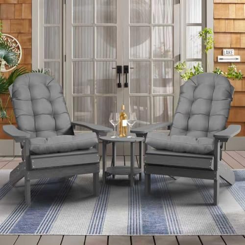 YEFU Adirondack Chair Cushion, 49x20 Rocking Chair Cushions Set of 2, Gray