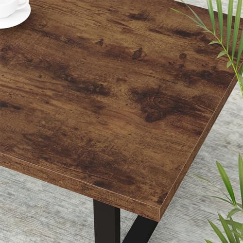 IBF Rustic Brown Coffee Table, Industrial Wood Living Room Table 39 Inch