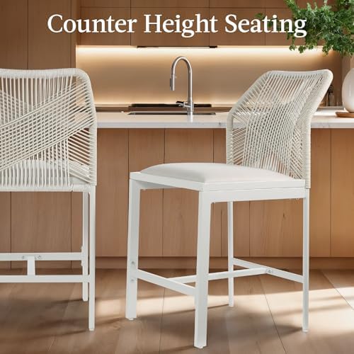 Best Choice Products Indoor Outdoor Counter Height Bar Stools Set of 2, Armle...