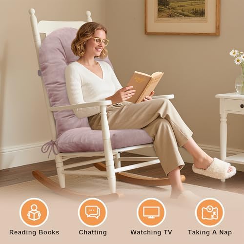 One-Piece High Back Tufted Rocking Chair Cushion