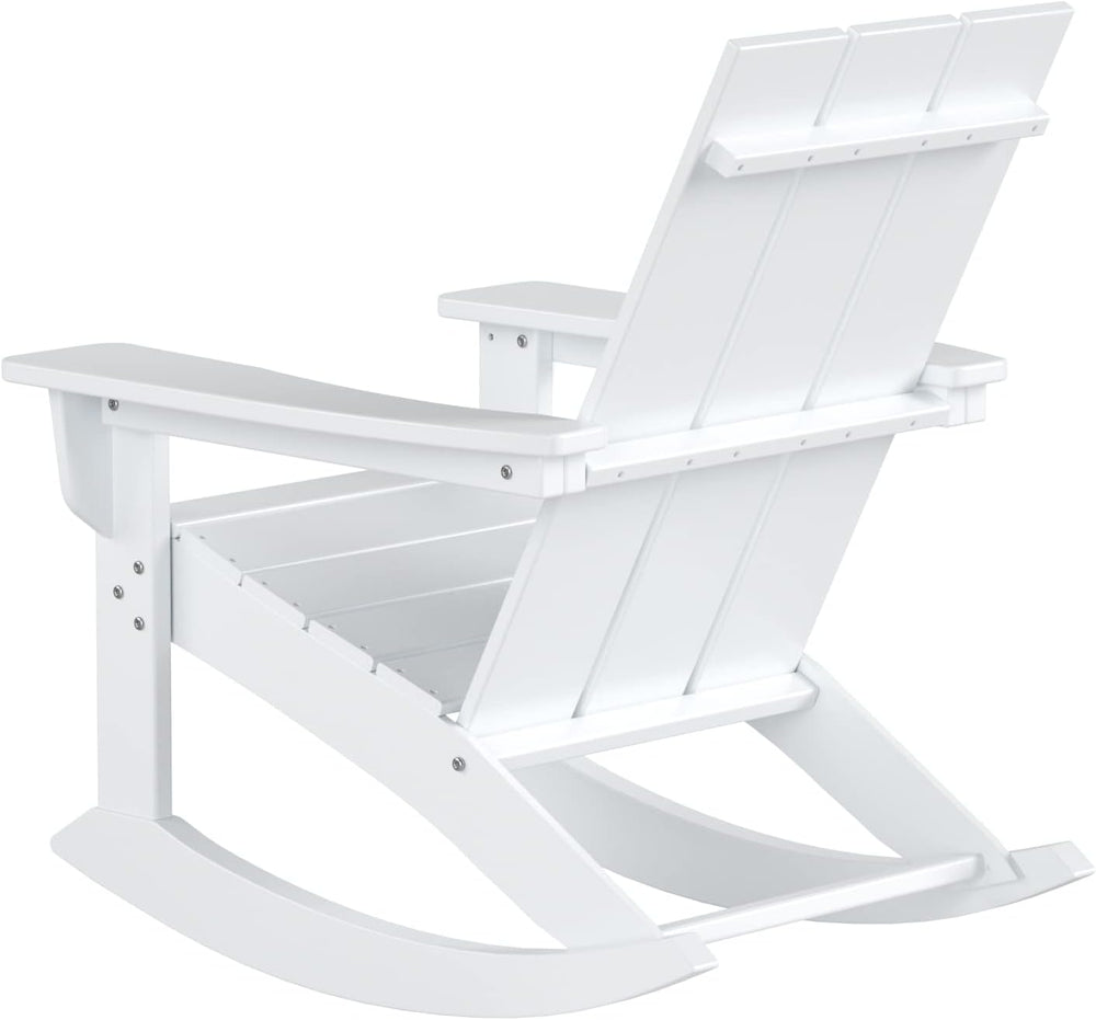 WestinTrends Ashore Patio Rocking Chairs Set of 4, All Weather Poly Lumber Pl...