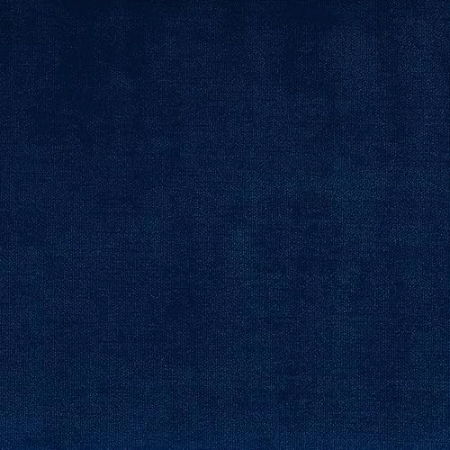 SIMPLIHOME Avalon 35" Wide Velvet Square Storage Ottoman in Blue