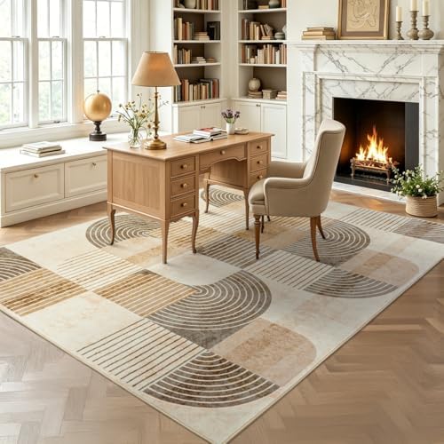 8x10 Area Rugs Washable Living Room Rug - Non-Slip Carpets Modern Rug