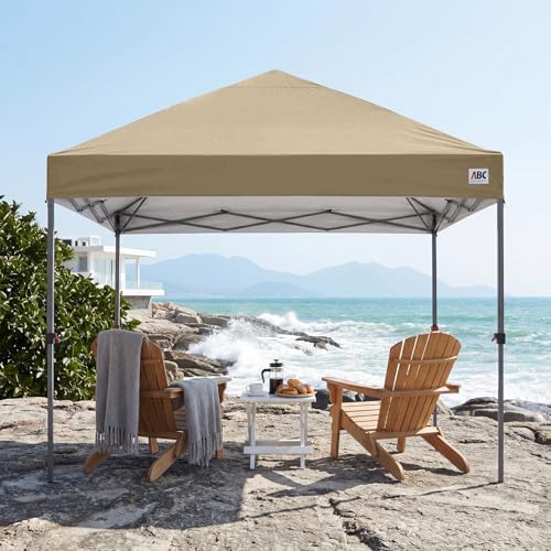 ABCCANOPY 10x10 Pop Up Canopy Tent, Heavy Duty Weather Protection, Khaki