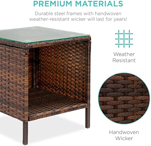 Best Choice Products 3-Piece Outdoor Wicker Conversation Bistro Set, Space Sa...