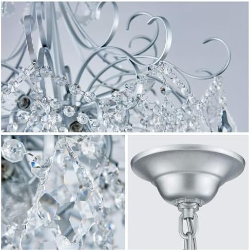 WUZUPS Crystal Chandelier 10-Light Pendant Ceiling Light Modern Lighting Fixt...