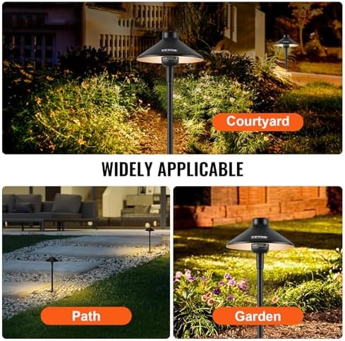 VEVOR 8 Pack Low Voltage Landscape Path Lights, 3W 210LM 12V-24VAC/DC Outdoor...