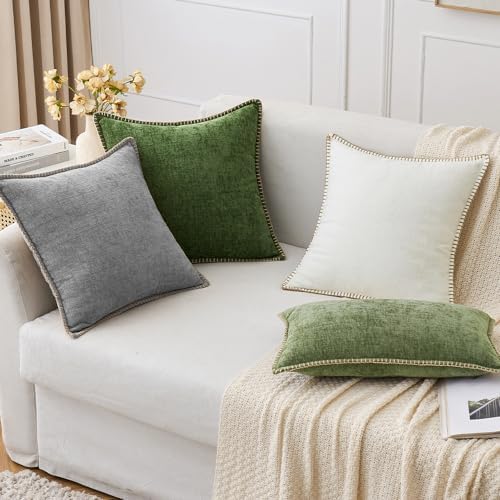 MIULEE Decorative Euro Sham Pillow Covers 24x24 Inch Dark Gray 2 Pack