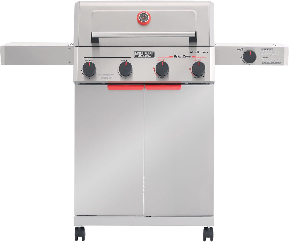 Monument Grills 4+1 Burner Stainless Steel 525 sq.in Propane Gas Grill, 49,00...