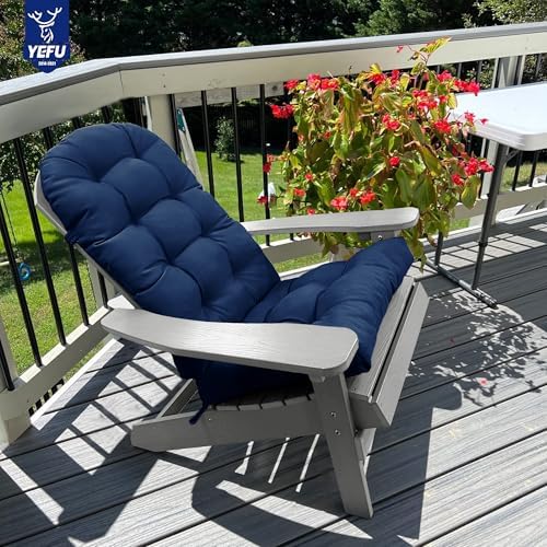 YEFU Adirondack Chair Cushion, 49x20 Rocking Chair Cushions Set of 2, Navy