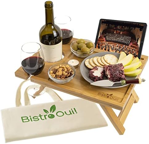 Portable Wine Table, a Folding Mini Picnic Snack Tray for the Beach, Camping,...