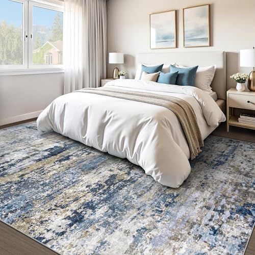 pmtsns Area Rugs 8x10 for Living Room: Washable Rug Modern Abstract Neutral S...