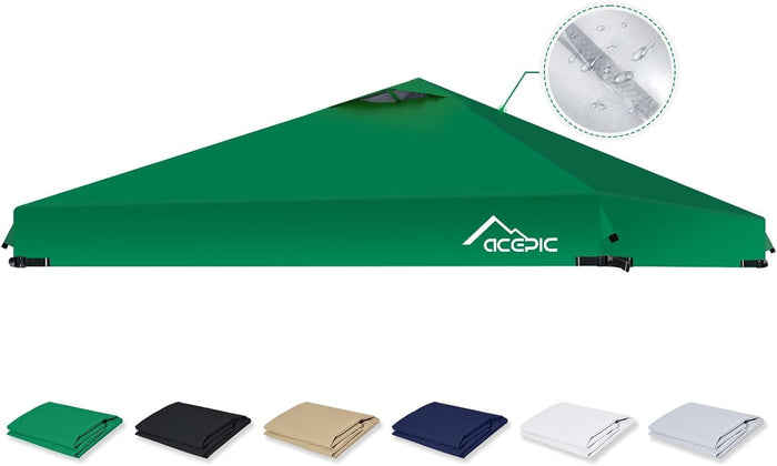 ACEPIC Upgraded 10x10 Canopy Replacement Top with Air Vent(Green, Top Only)