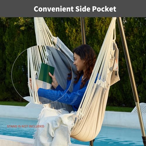 CHULIM XL Hammock Chair with Footrest, Steel Spreader Bar, 500 lb Capacity